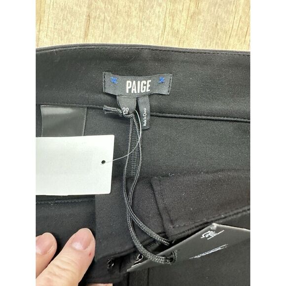 Paige Miriel Wide Leg Boot Cut Flare 29 Black NWTs $229 Hook Eye Closure Rayon - Picture 3 of 6